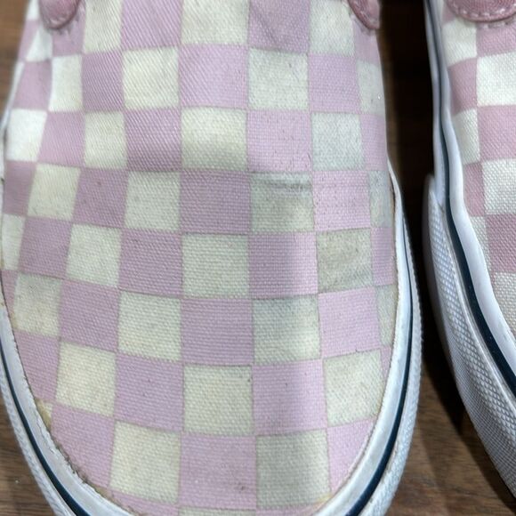 Vans Checkered Mauve Slip On worn once size 4.5 Adorable - Picture 2 of 10